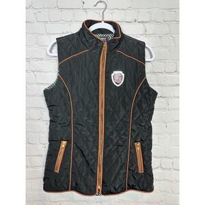 Oklahoma Sooners OU Women's quilted‎ black vest Gameday Couture, sz M